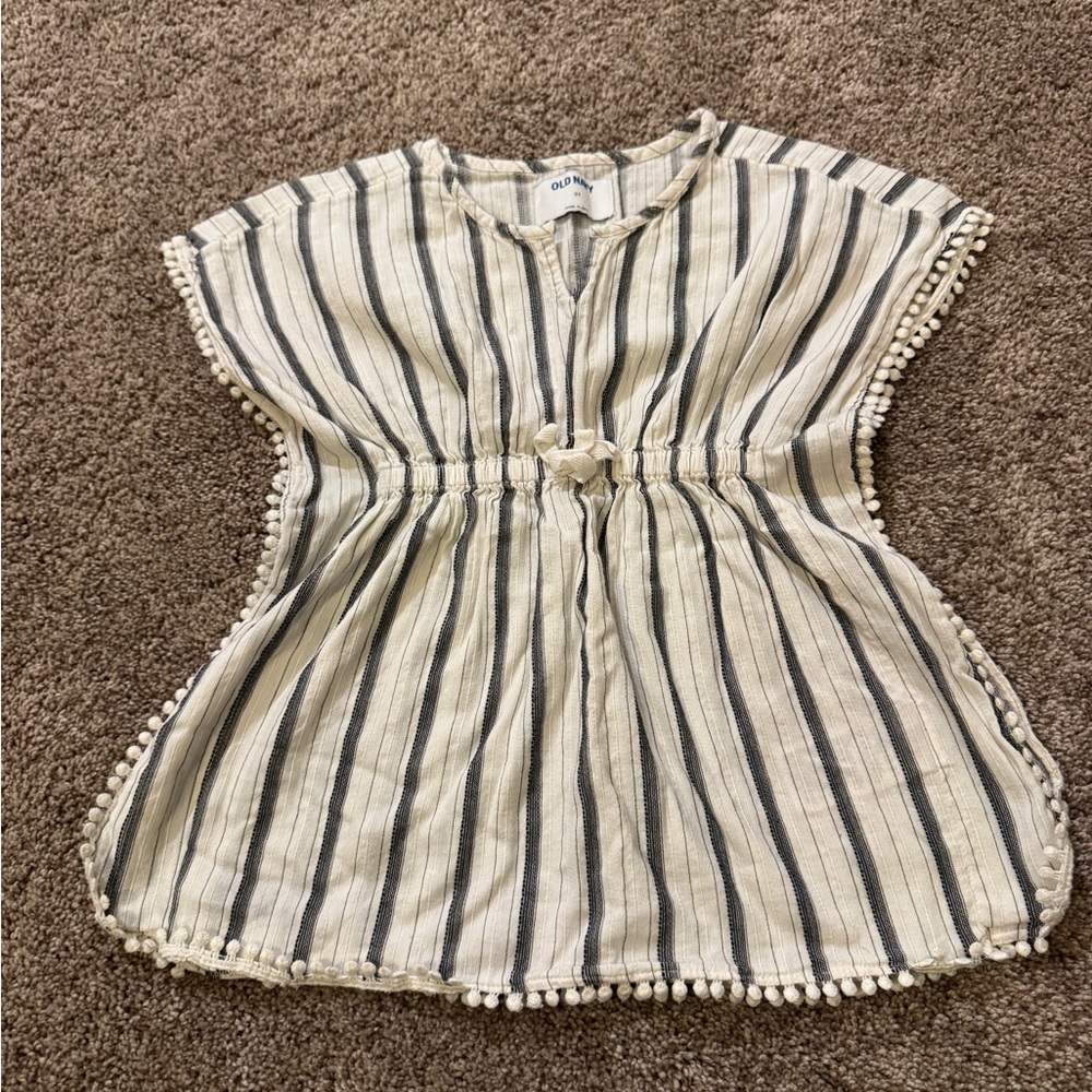Old Navy Kids Striped Swim Coverup - Black and White